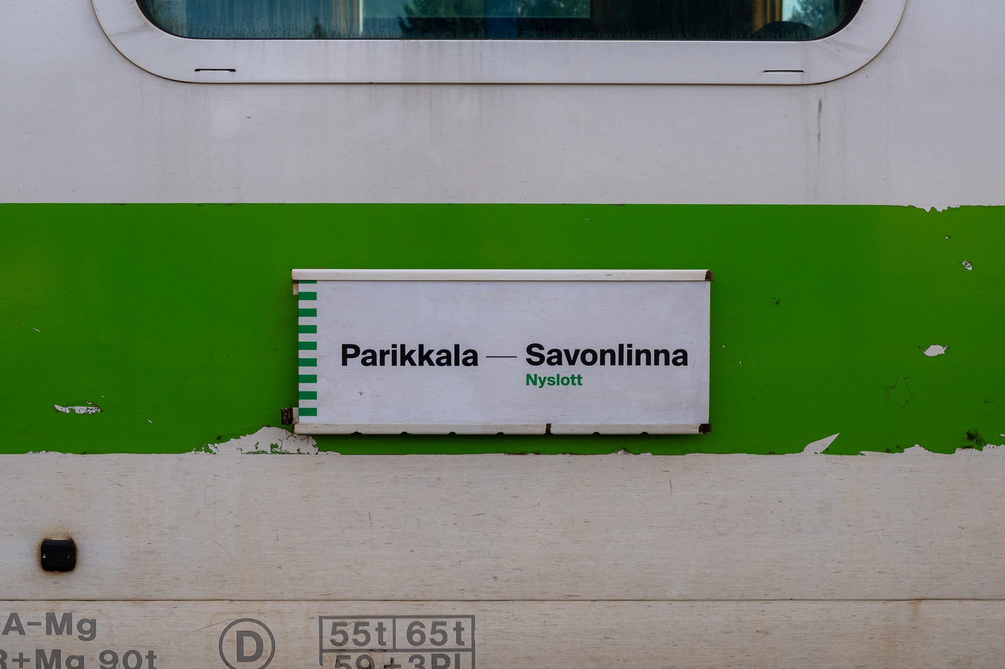 Zuglaufschild Parikkala–Savonlinna